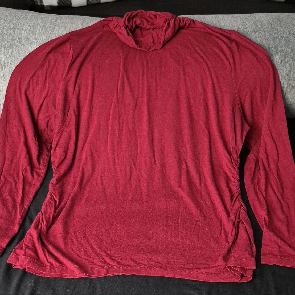 ALFRED SUNG Rich Red Long Sleeve Blouse